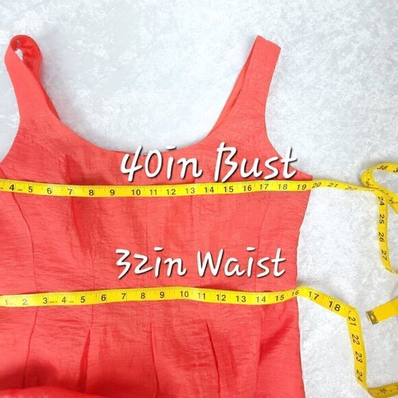 Nine West Women's Coral Sleeveless Midi Dress With Sash. Size 8 - Picture 4 of 8